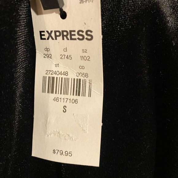 Express Ladies Editor Black Velvet Pants NWT - Picture 4 of 7